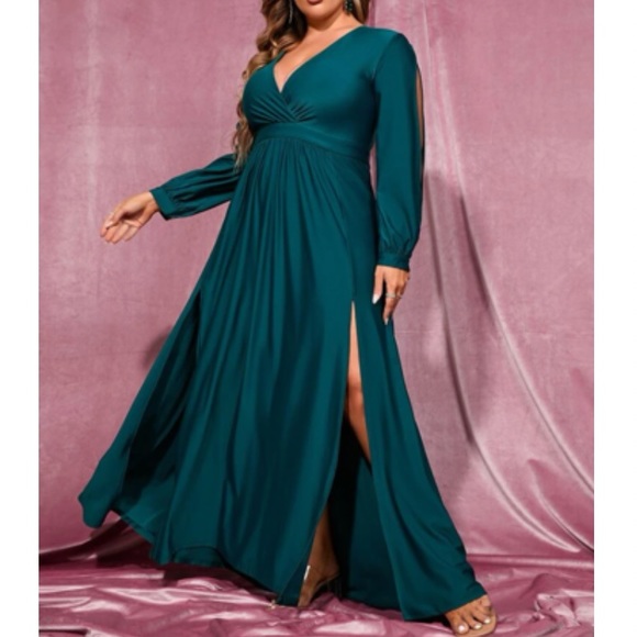 Plus size slit thigh party formal evening holidays dress - Picture 3 of 7